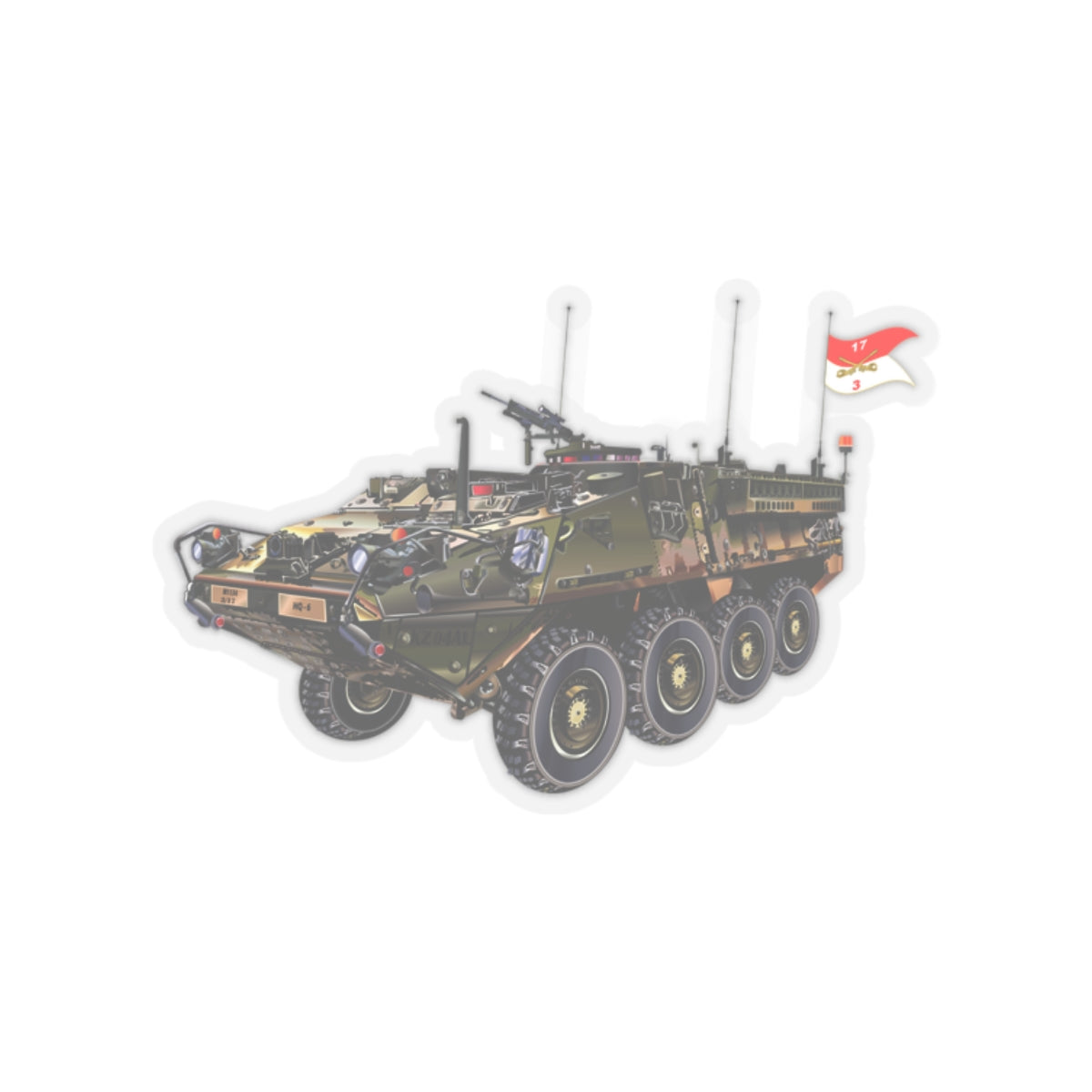 Kiss-Cut Stickers - Army - 3rd Squadron, 17th Cavalry Regiment Stryker Vehicle wo Txt