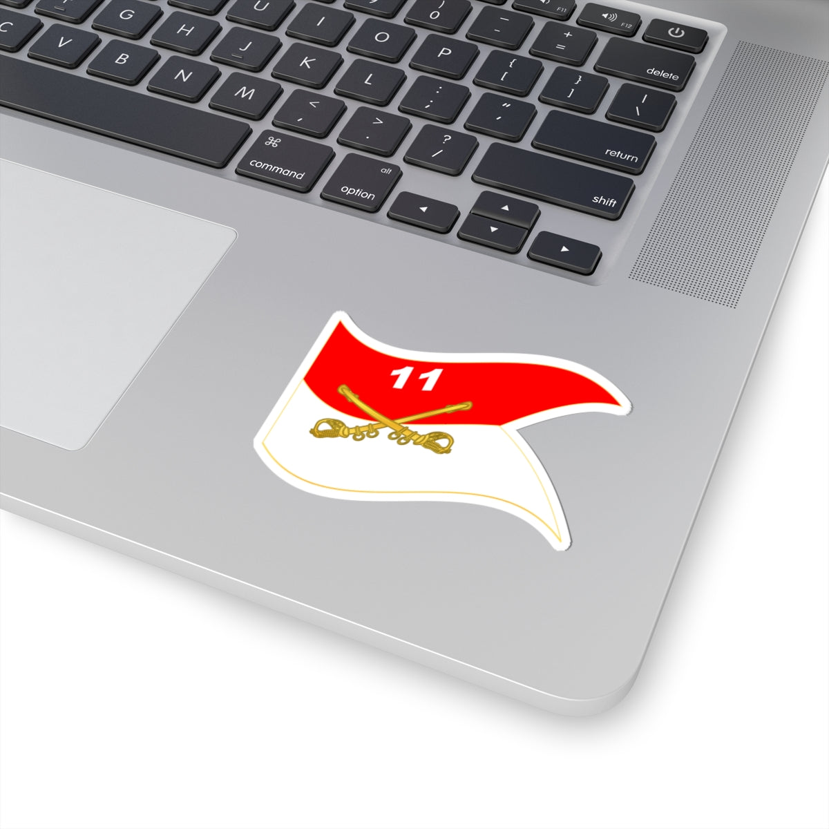 Kiss-Cut Stickers - Army - 11th Armored Cavalry Regiment Guidon Waving X 300