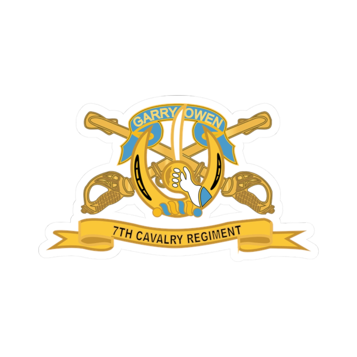 Kiss-Cut Stickers - Army  - 7th Cavalry Regiment w Br - Ribbon X 300