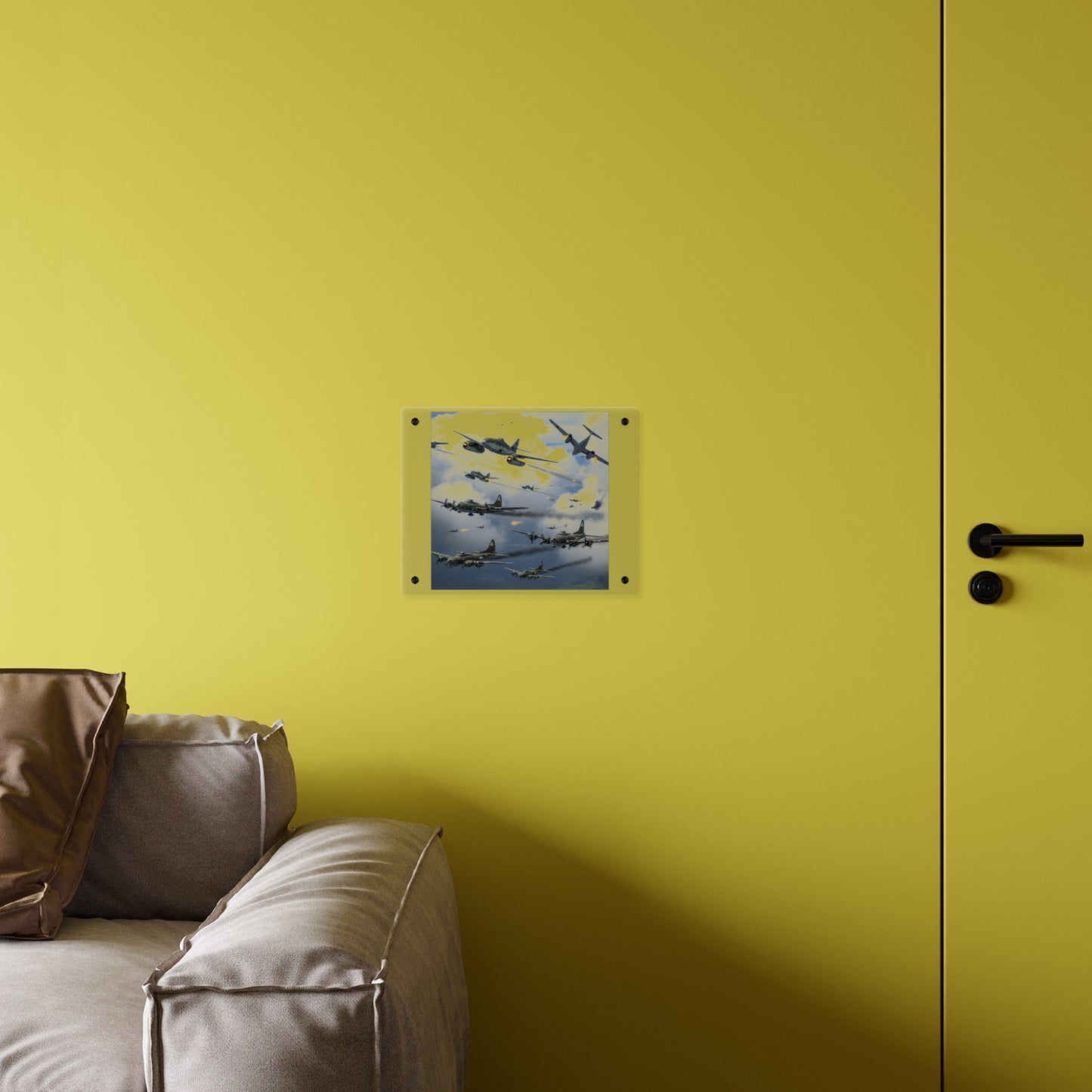 Acrylic Wall Art Panel - German jet fighters attacking US bombing formations