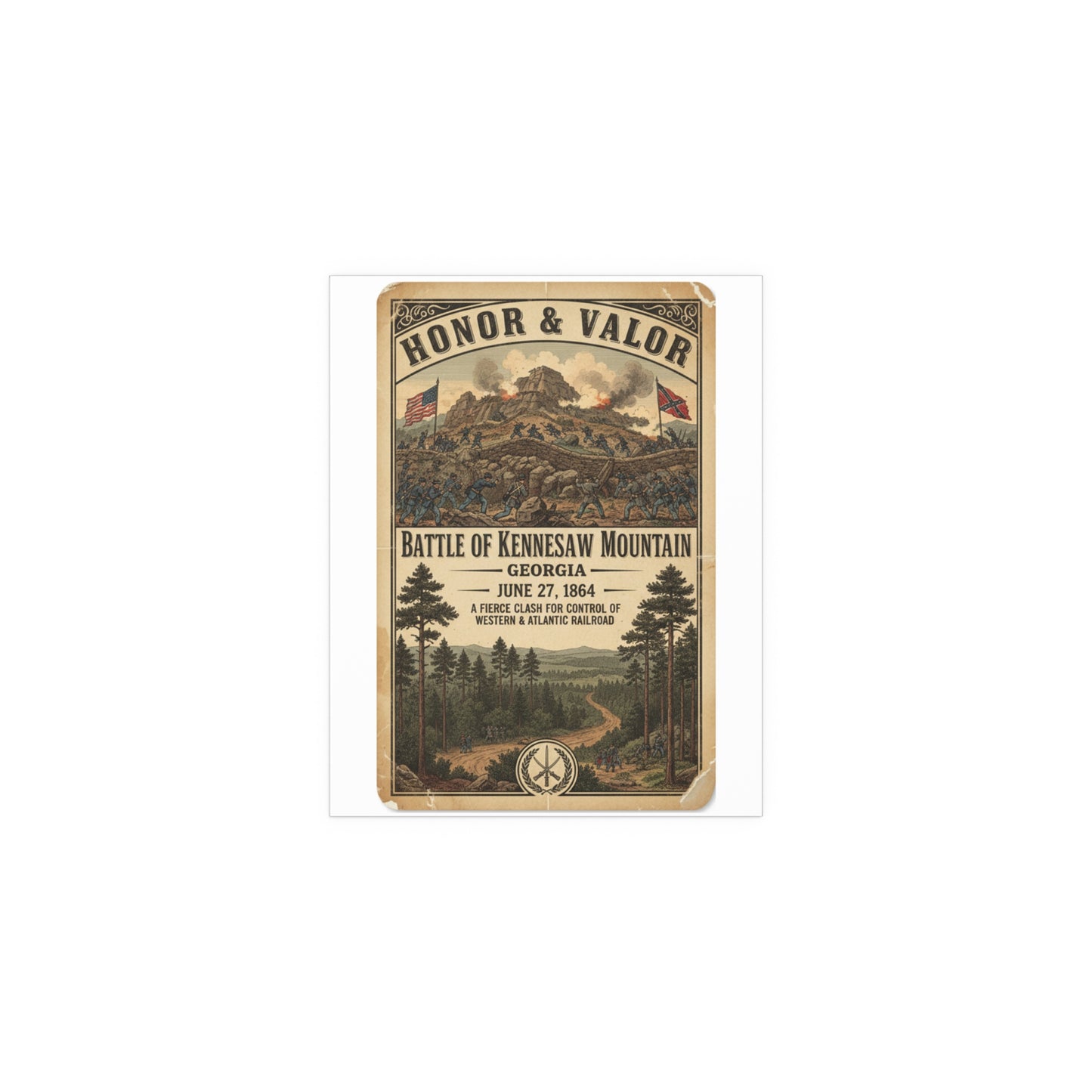 Indoor and Outdoor Silk Posters - Battle of Kennesaw Mountain