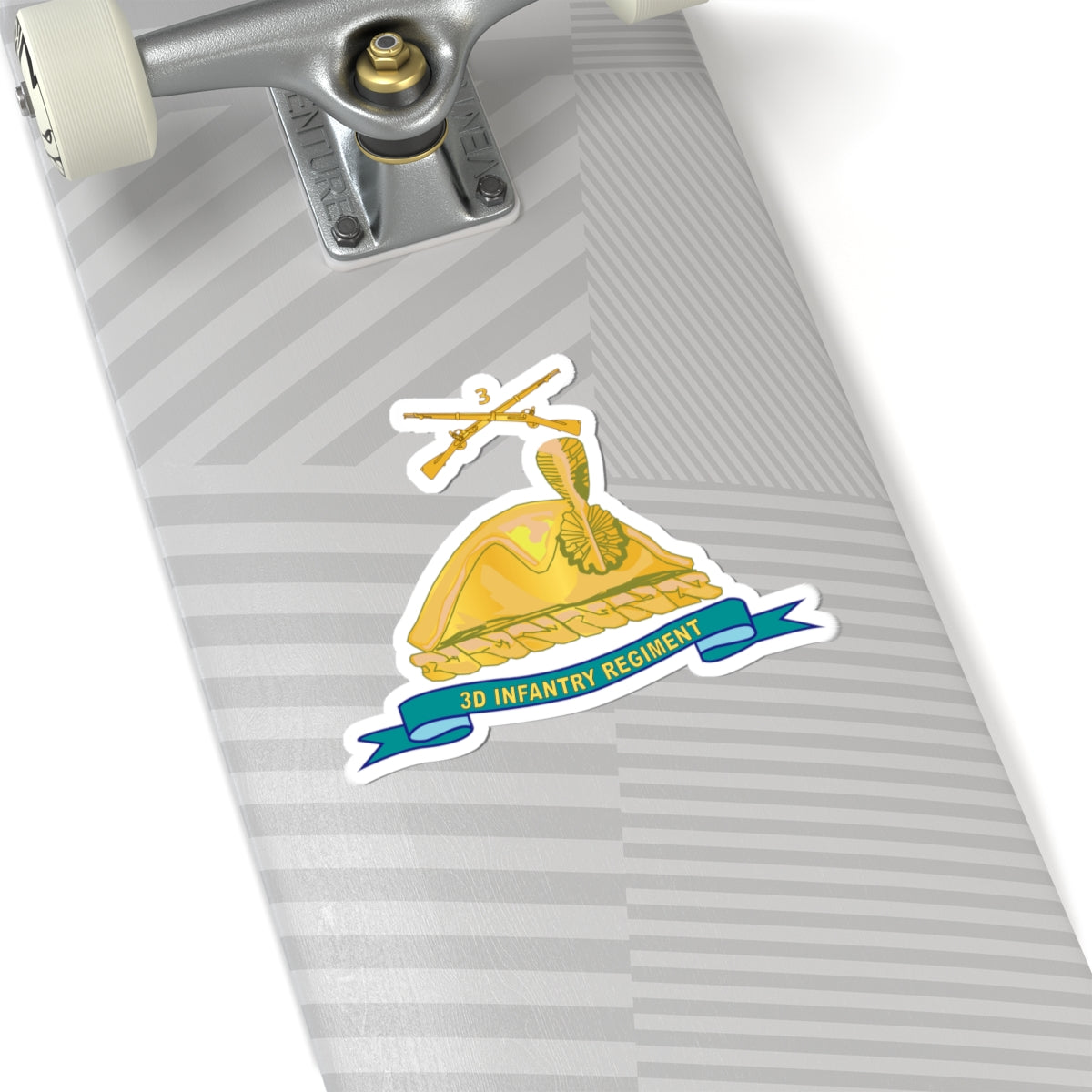 Kiss-Cut Stickers - Army - 3d Infantry Regiment - Gold - w Br - Ribbon