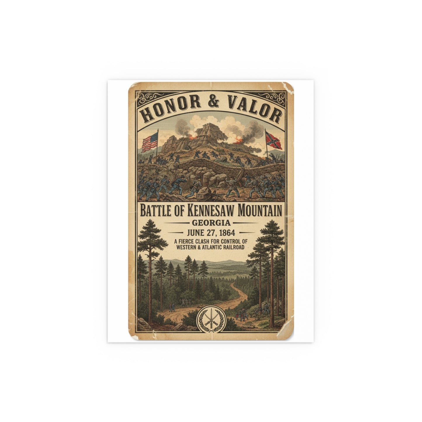 Indoor and Outdoor Silk Posters - Battle of Kennesaw Mountain