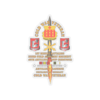 Kiss-Cut Stickers - Army - Cold War Vet - 1st Missile Bn, 333rd Artillery 40th Artillery Group - Germany - Firing Missile  w COLD SVC