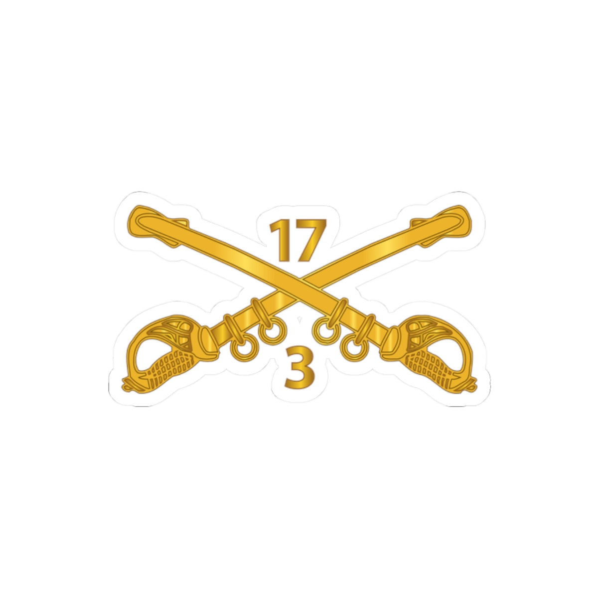 Kiss-Cut Stickers - Army - 3rd Squadron 17th Cavalry Regiment Branch wo Txt