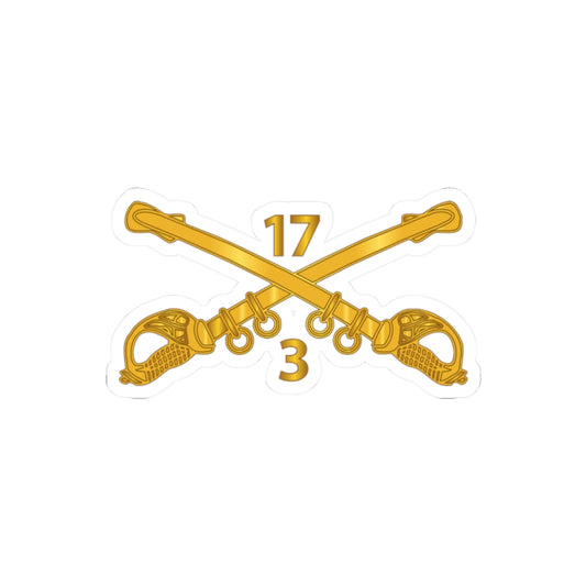 Kiss-Cut Stickers - Army - 3rd Squadron 17th Cavalry Regiment Branch wo Txt