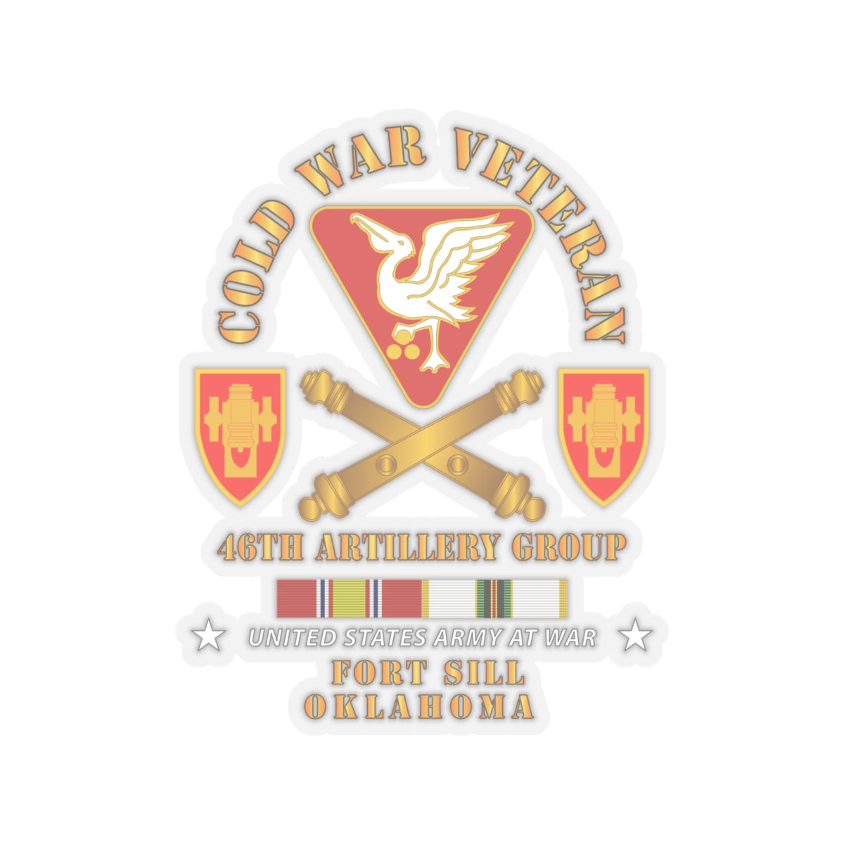 Kiss-Cut Stickers - Army - Cold War Vet - 46th Artillery Group - Fort Sill, OK w COLD SVC