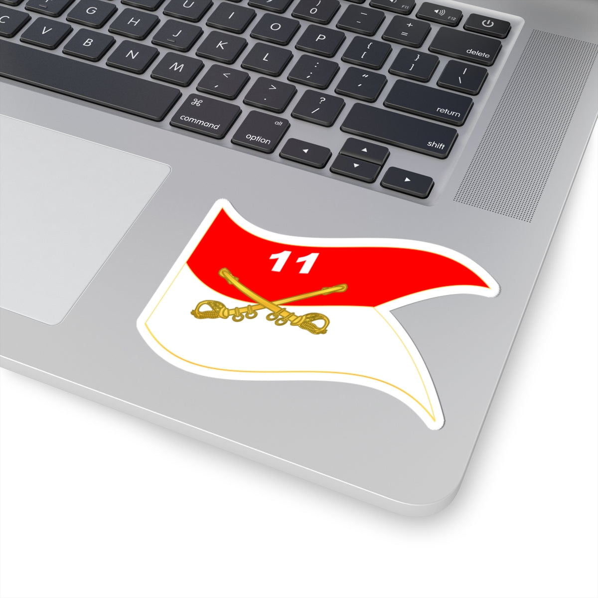 Kiss-Cut Stickers - Army - 11th Armored Cavalry Regiment Guidon Waving X 300
