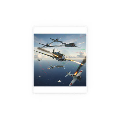 Indoor and Outdoor Silk Posters - Curtis P-40 Kittyhawk w Machine Guns Blazing