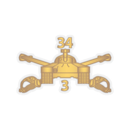 Kiss-Cut Stickers - Army - 3rd Bn 34th Armor - Armor Branch wo Txt
