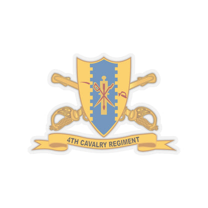 Kiss-Cut Stickers - Army - 4th Cavalry Regiment w Br - Ribbon