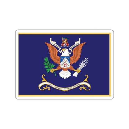 Kiss-Cut Stickers - Army - Regimental Colors - 87th Infantry Regiment  - WE CONQUER POWERS AND MOUNTAINS Flag w Fringe X 300