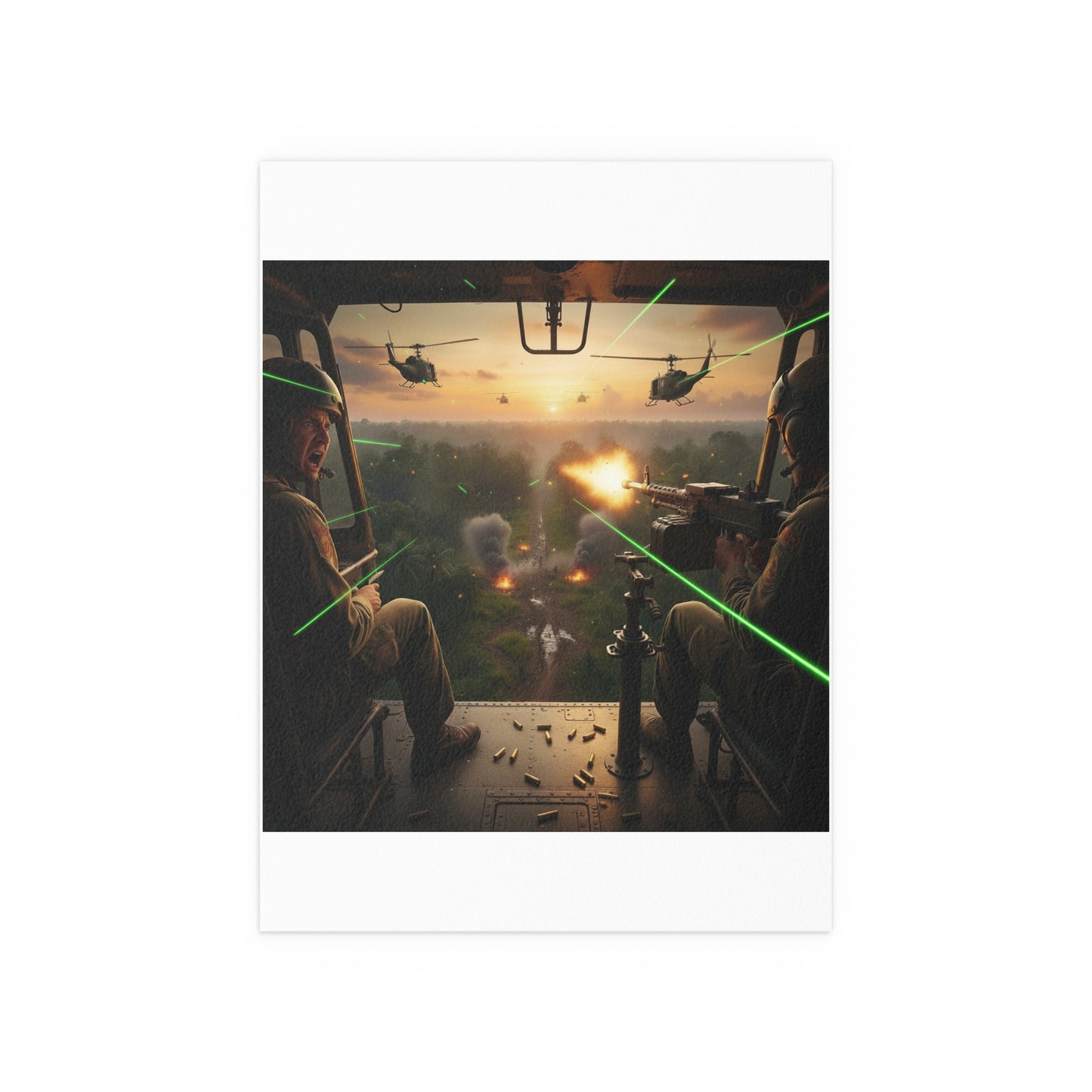 Indoor and Outdoor Silk Posters - VIetnam Hot LZ from Side Door
