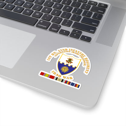 Kiss-Cut Stickers - Army - 1st Bn 22nd Infantry - OIF1 - w IRAQ SVC
