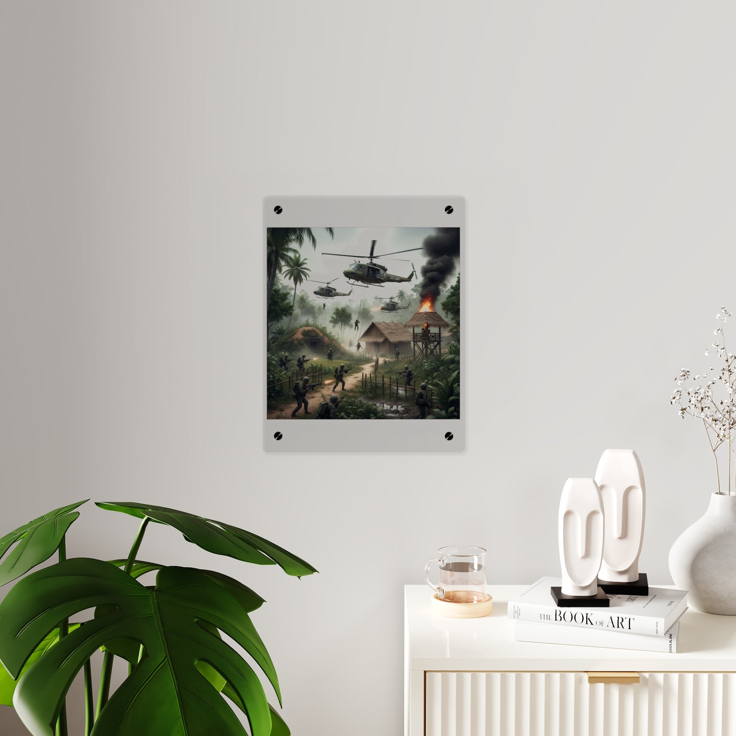 Acrylic Wall Art Panel - Vietnam Village Helicopter Assault