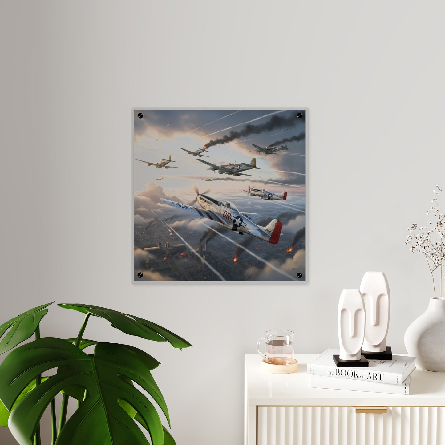 Acrylic Wall Art Panel - Red Tails in Action
