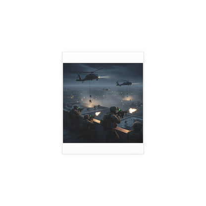 Indoor and Outdoor Silk Posters - Night Air Assault by Army Rangers
