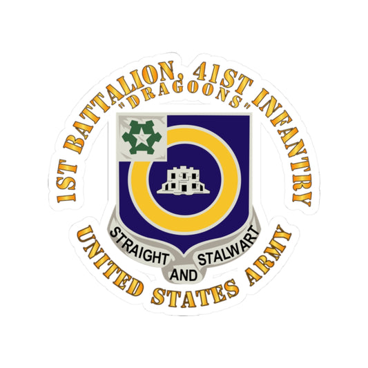 Kiss-Cut Stickers - Army - 1st Bn, 41st Infantry - DUI - Dragoons