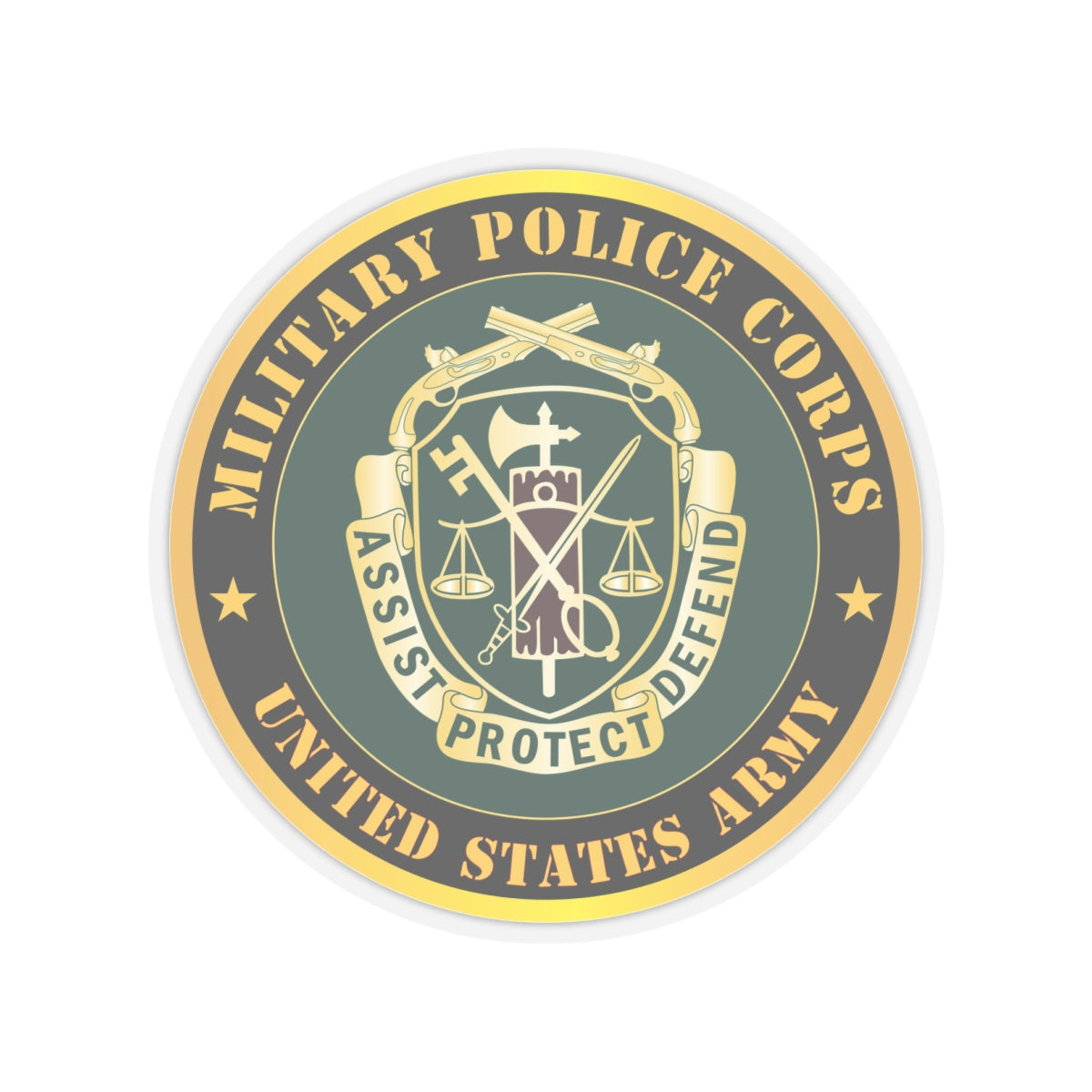 Kiss-Cut Stickers - Army - Military Police Corps Regimental Crest - United States Army
