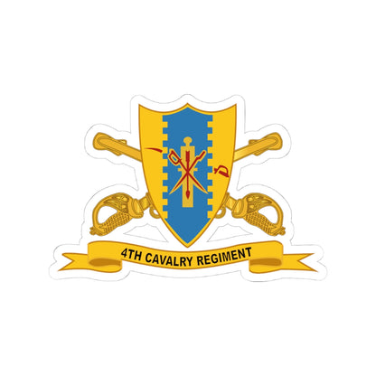 Kiss-Cut Stickers - Army - 4th Cavalry Regiment w Br - Ribbon