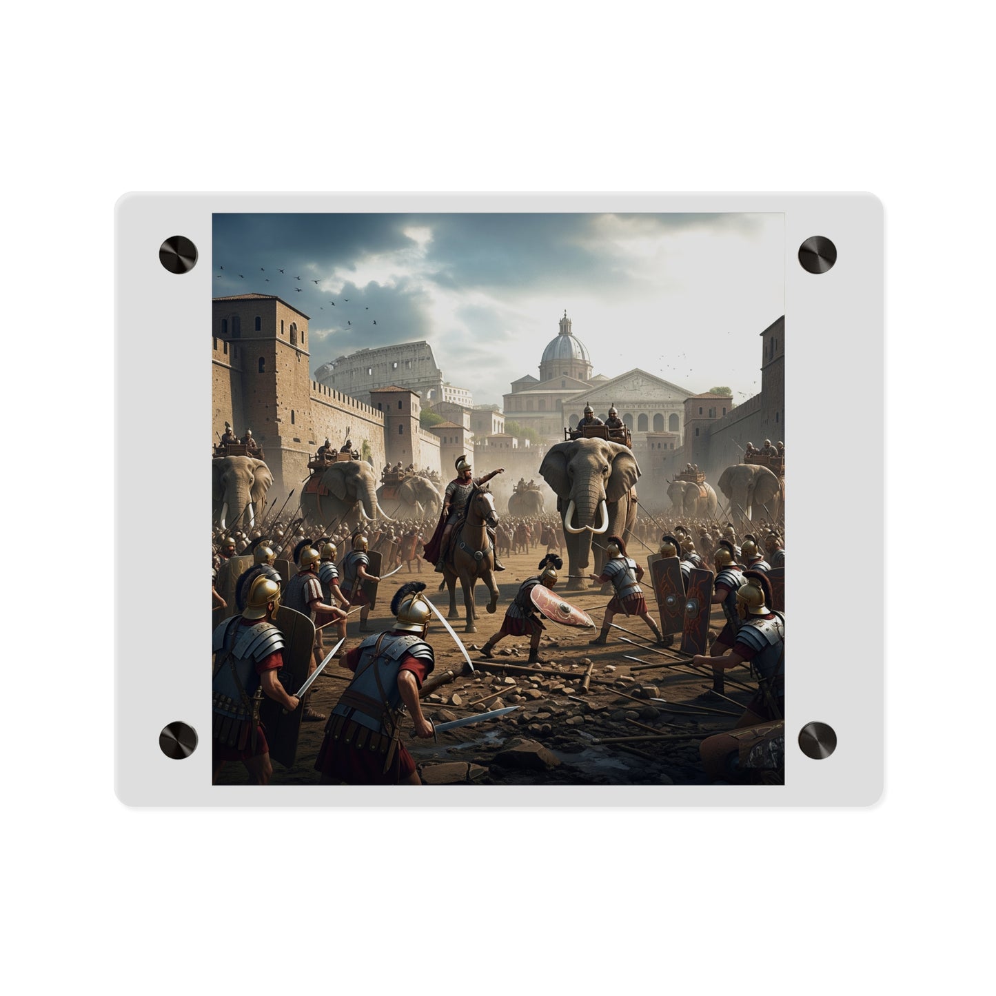 Acrylic Wall Art Panel - Hannibal Battling the Roman Legions as he Enters Rome