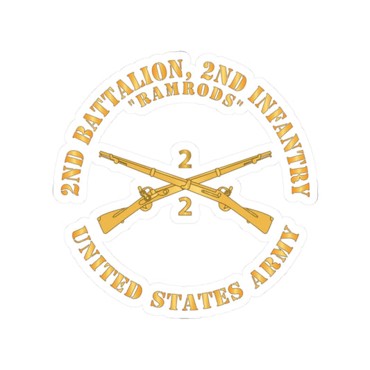 Kiss-Cut Stickers - Army - 2nd Battalion, 2nd Infantry Regiment Branch - Ramrods - US Army