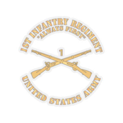 Kiss-Cut Stickers - Army - 1st Infantry Regiment Branch - Always First - US Army X 300