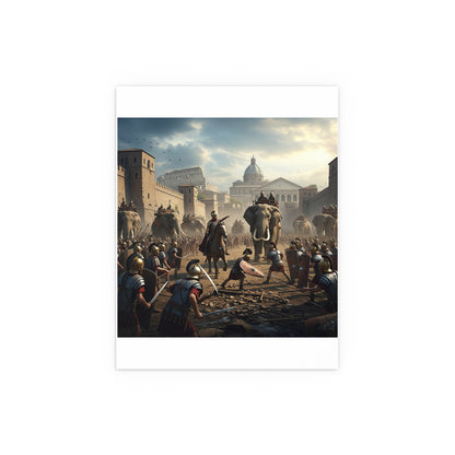 Indoor and Outdoor Silk Posters - Hannibal Battling the Roman Legions as he Enters Rome