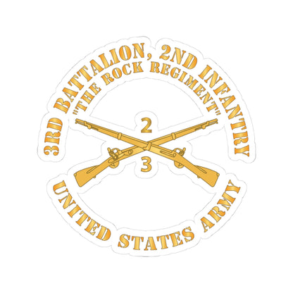 Kiss-Cut Stickers - Army - 3rd Battalion, 2nd Infantry Regiment Branch - The Rock Regiment - US Army