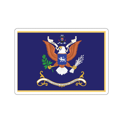 Kiss-Cut Stickers - Army - Regimental Colors - 68th Infantry Regiment  - VENTRE A TERRE Flag w Fringe X 300