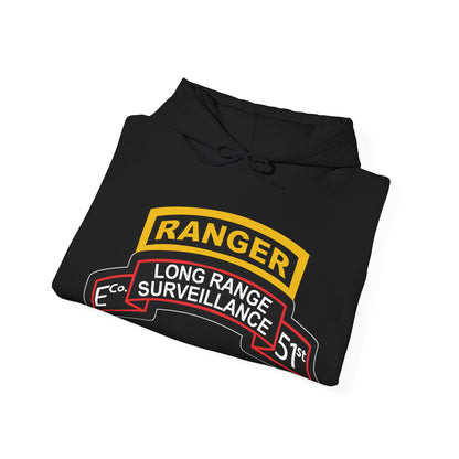 Unisex Heavy Blend™ Hooded Sweatshirt - Army - Airborne Ranger - E Company- 51st Infantry (Ranger) w Ranger Tab