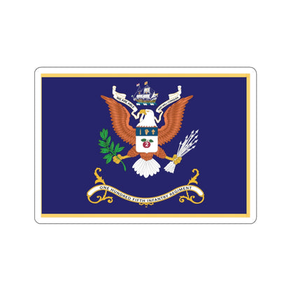 Kiss-Cut Stickers - Army - Regimental Colors - 105th Infantry Regiment  - WE ARE ABLE AND WILL CONQUER Flag w Fringe X 300