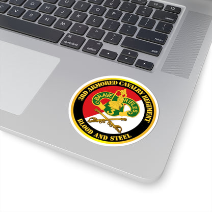 Blood and Steel 3rd Armored Cavalry Regiment commemorative sticker on laptop