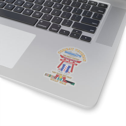 Kiss-Cut Stickers - Army - Combat Veteran - 187th Infantry Regiment - Torii, Rakkasans, Let Valor Not Fail, English, Latin w CIB w GULF SVC
