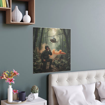 Indoor and Outdoor Silk Posters - Medevac Request - Vietnam