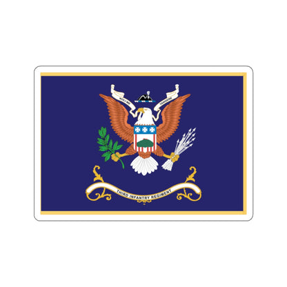 Kiss-Cut Stickers - Army - Regimental Colors - 3rd Infantry Regiment  - NOLI ME TANGERE - Flag w Fringe X 300