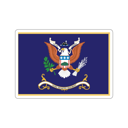 Kiss-Cut Stickers - Army - Regimental Colors - 3rd Infantry Regiment  - NOLI ME TANGERE - Flag w Fringe X 300