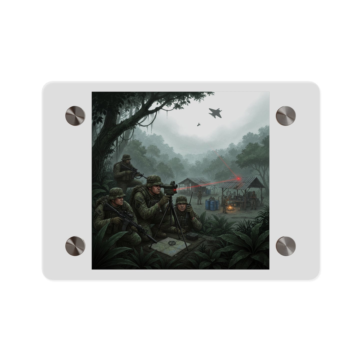 Acrylic Wall Art Panel - SOF Team Hitting a Jungle Drug Lab