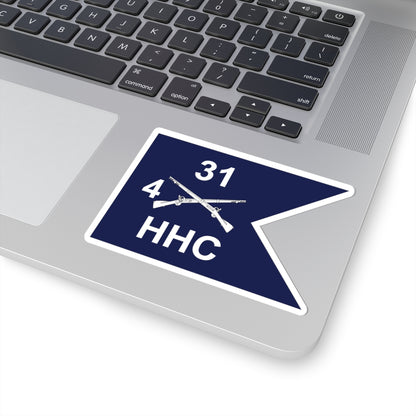 Kiss-Cut Stickers - Army - HHC,  4th Battalion, 31st Infantry Regiment - Guidon X 300