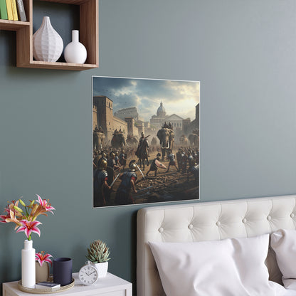 Indoor and Outdoor Silk Posters - Hannibal Battling the Roman Legions as he Enters Rome