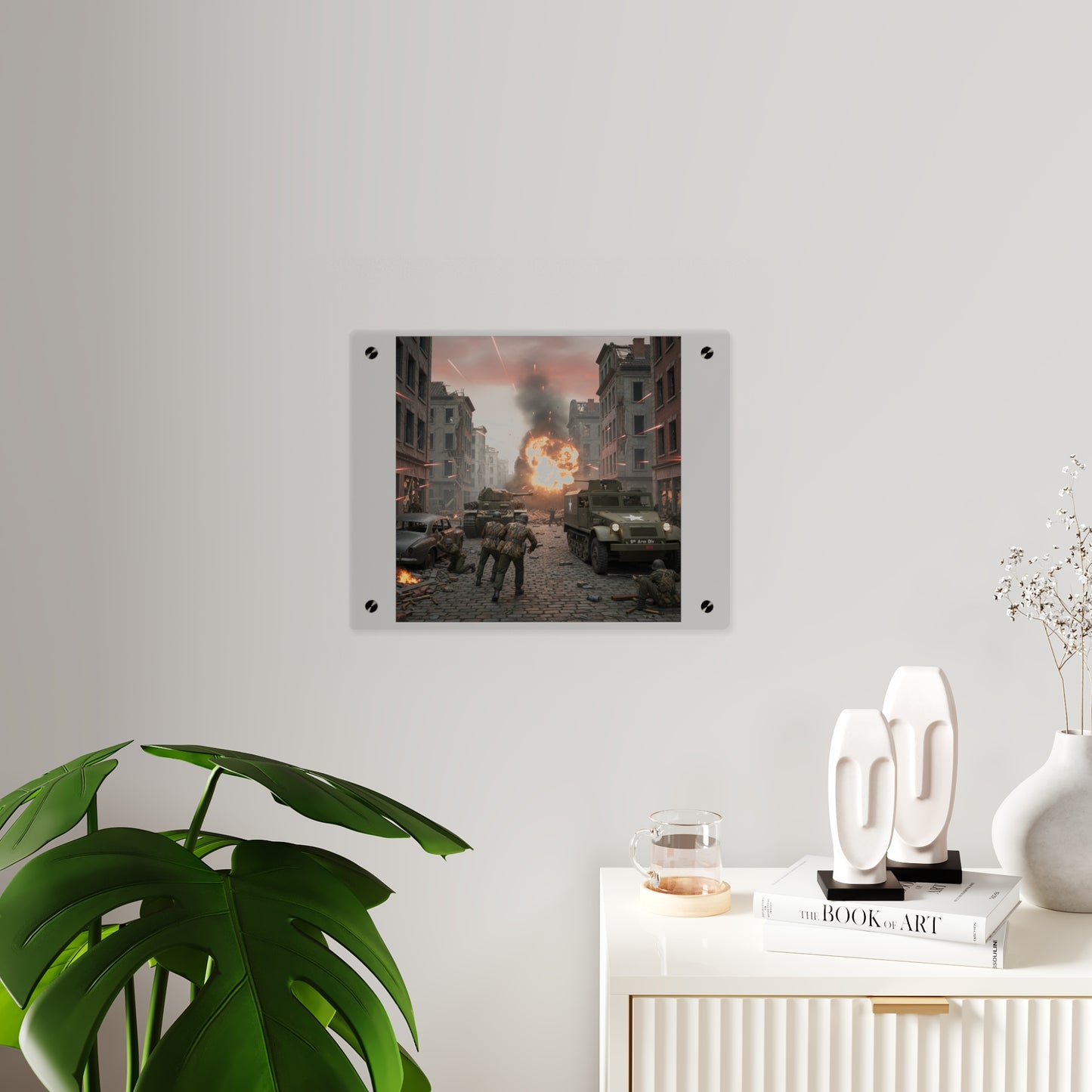 Acrylic Wall Art Panel - M3A1 - 9th Armor Division Attack - WWII