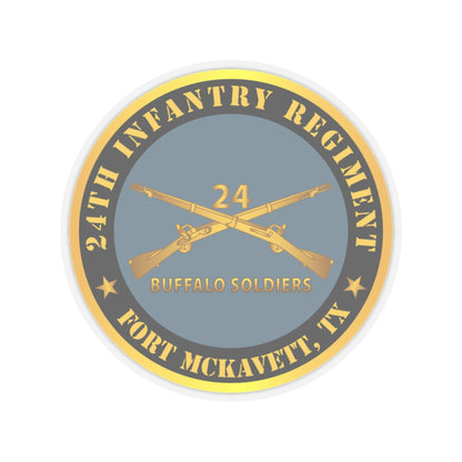 Kiss-Cut Stickers - Army - 24th Infantry Regiment - Fort McKavett, TX - Buffalo Soldiers w Inf Branch