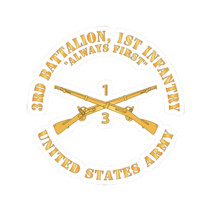 Kiss-Cut Stickers - Army - 3rd Battalion, 1st Infantry Regiment Branch - Always First - US Army X 300