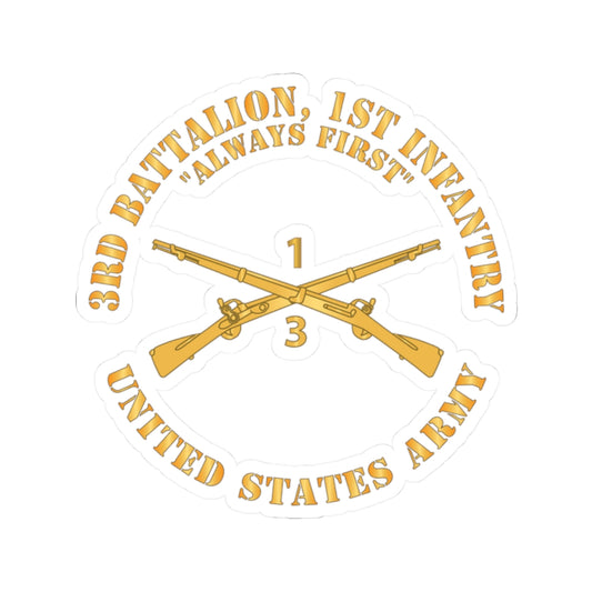 Kiss-Cut Stickers - Army - 3rd Battalion, 1st Infantry Regiment Branch - Always First - US Army X 300