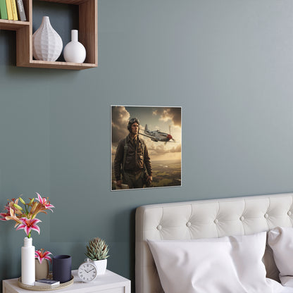 Indoor and Outdoor Silk Posters - Army Air Corps Pilot