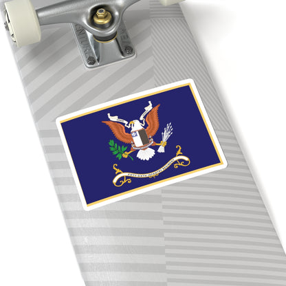 Kiss-Cut Stickers - Army - Regimental Colors - 56th Infantry Regiment  - HONOR, LOYALTY Flag w Fringe X 300
