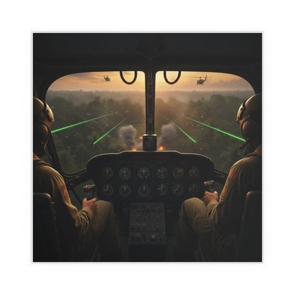 Indoor and Outdoor Silk Posters - Pilots View Hot LZ - Vietnam