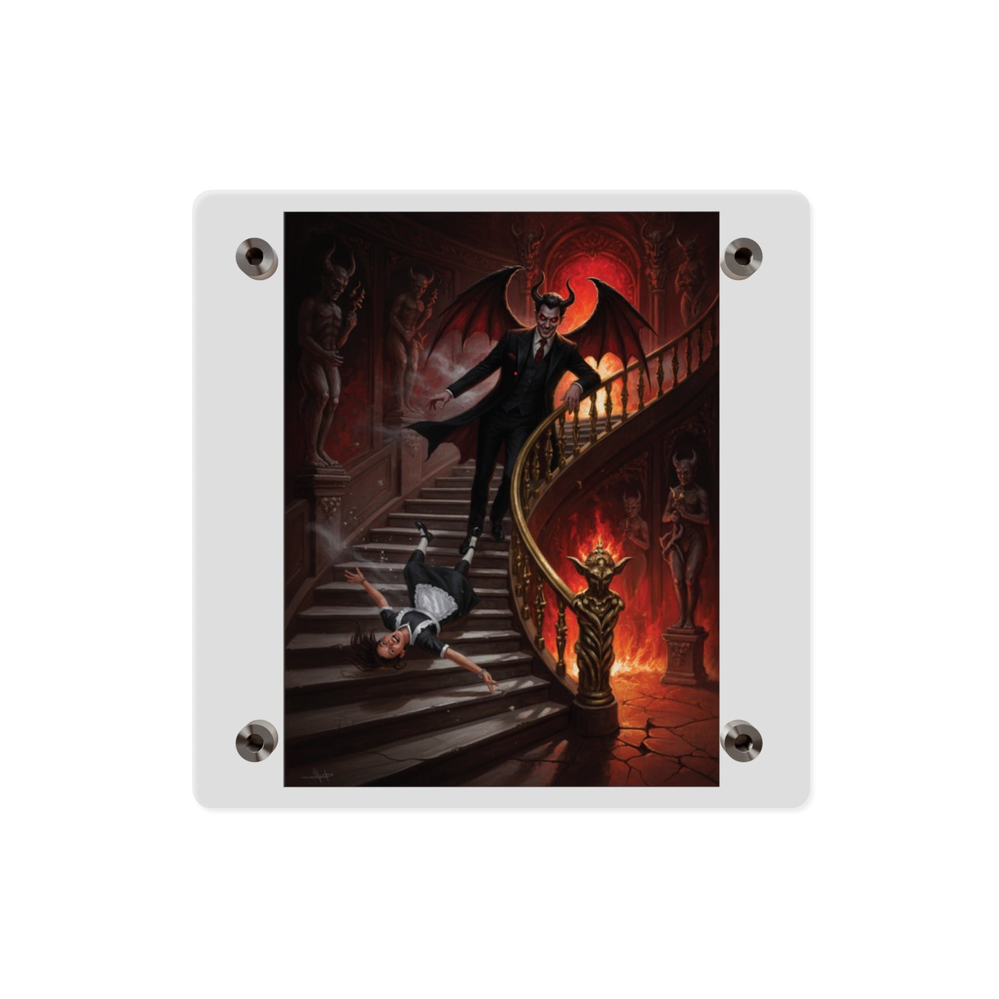 Acrylic Wall Art Panel - devil and maid