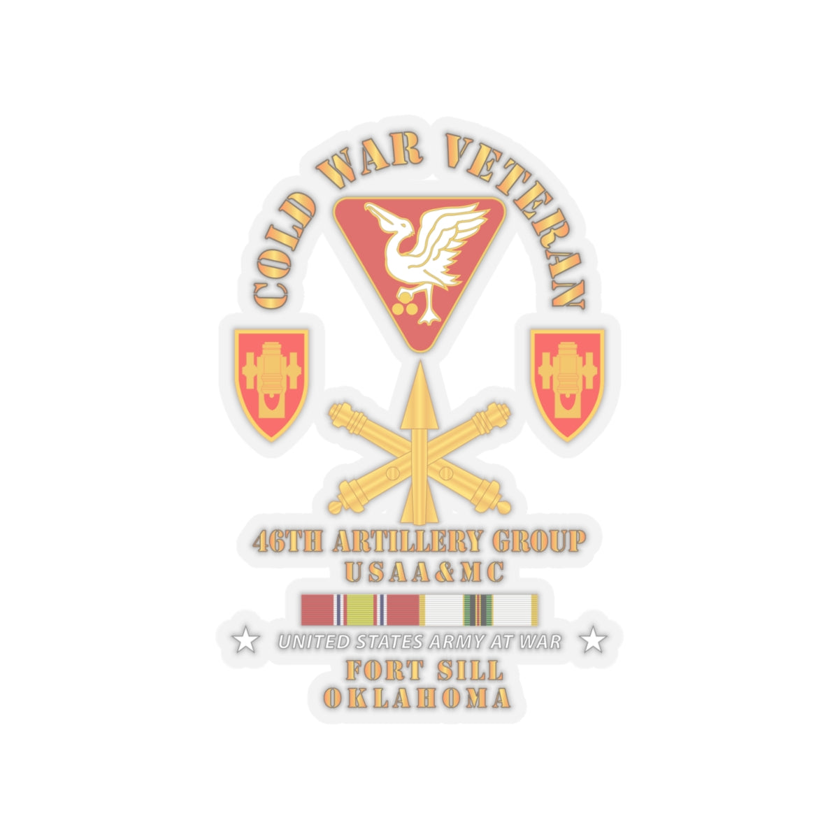 Kiss-Cut Stickers - Army - Cold War Vet - 46th Artillery Group - Fort Sill, OK - Missle Branch w COLD SVC