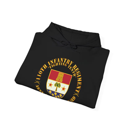 Unisex Heavy Blend™ Hooded Sweatshirt - Army - 110th Infantry Regiment - Fighting Tenth - DUI - ARNG w Rgt Sep X 300